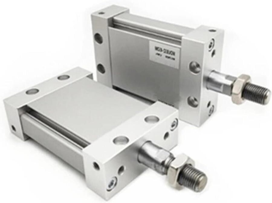 Pneumatische Cilinder Plaatcilinder Industriële Automatisering Verstelbare Slaglengte 75 mm Zilverkleurig