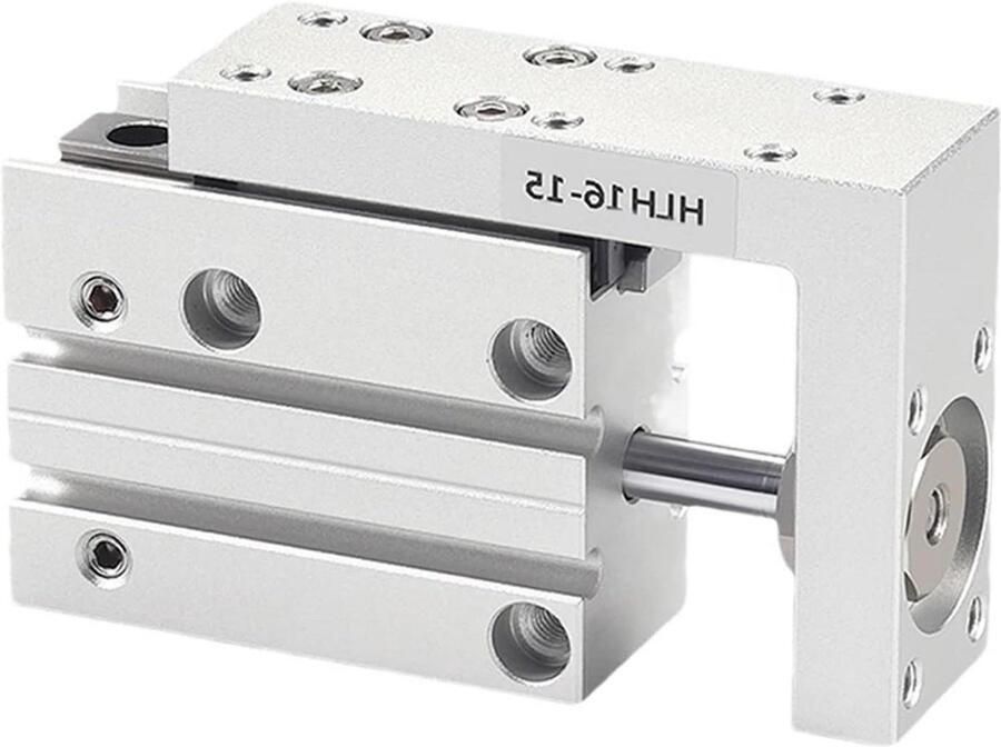 Pneumatische Cilinder Zijgeleiding Tafelbanden Aandrijven Inclusief Zuiger 25 mm Slag Zilverkleurig