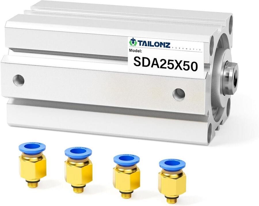 Pneumatische Luchtcilinder Dun Model 25mm Boring 50mm Slag Aluminium Cilinder