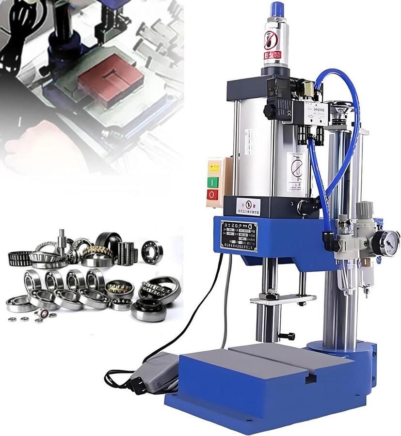 Pneumatische Ponsmachine Persmachine Gatenponser Metaal Bewerken Dubbele Cilinder Afdichting 200 kg Grijs