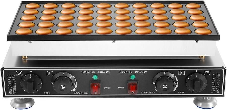 Mini Pannenkoekenmaker Apparaat Muffinijzer Snelle Snacks Maken 50 Gaten Ontwerp 4 5 cm Gaten Zilver Zwart