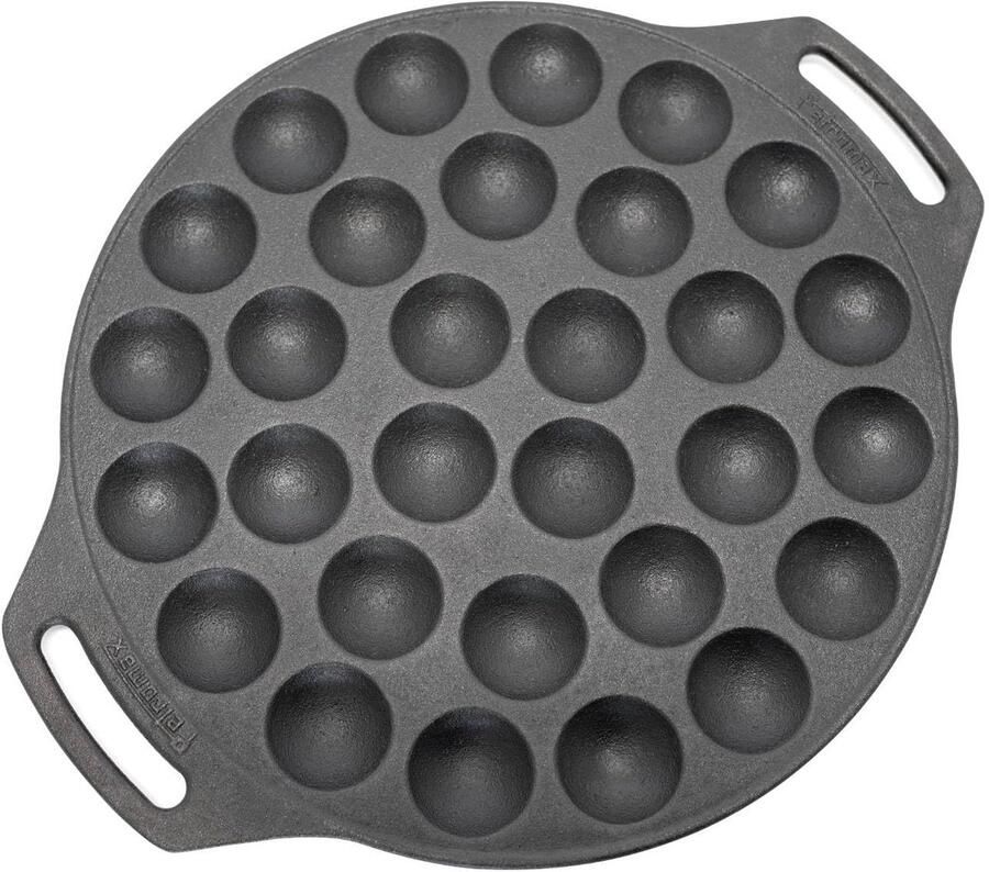 Gietijzeren Poffertjes Pan Mini Pannenkoeken Pan Authentieke Poffertjes Maken Gelijkmatige Warmteverdeling 32 cm Diameter Zwart