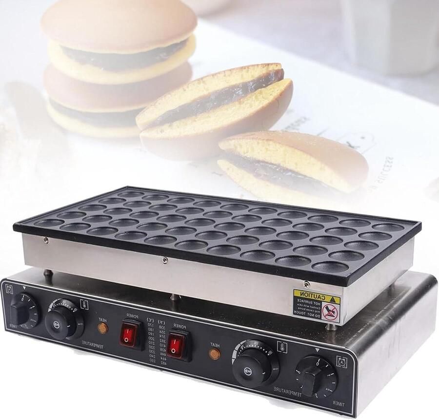 Poffertjes Pan Mini Pannenkoeken Maker Snacks Bakken 50 Gaten 4.5 cm Zilver