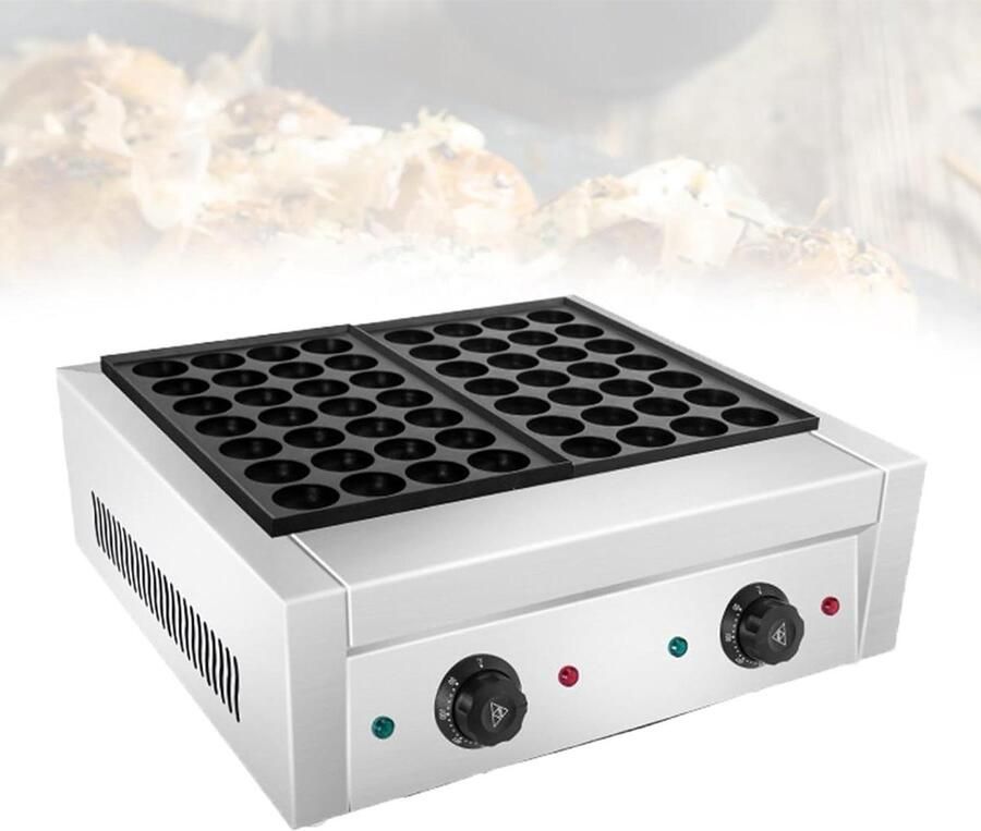 Poffertjesapparaat Elektrisch Mini Pannenkoek Maker Snacks Maken Hoge iesnelheid 52D x 30B x 20H cm Zilver