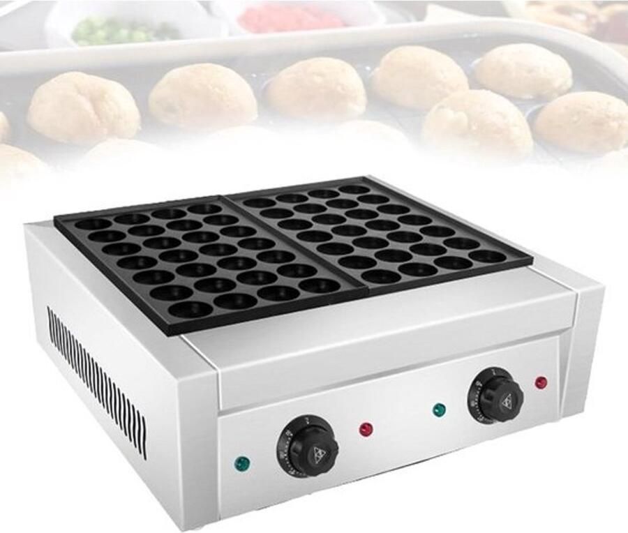 Poffertjesapparaat Mini Pancake Maker Ambachtelijke Bakkerij Instelbare Temperatuur 52 x 30 x 24 cm Zilver