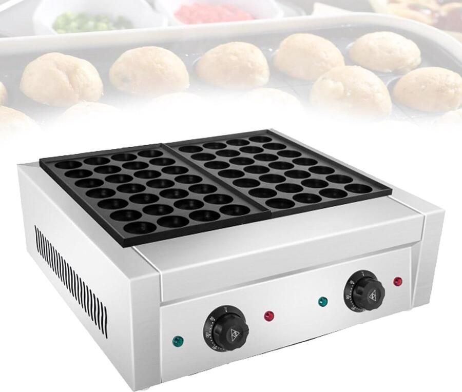 Poffertjesapparaat Mini Pancake Maker Ambachtelijke Bakkerij Instelbare Temperatuur 52 x 30 x 24 cm Zilver