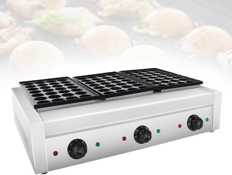Poffertjesapparaat Mini Pancake Maker Zoete Gebakjes Maken Instelbare Temperatuur 52 x 30 x 20 cm Zilver