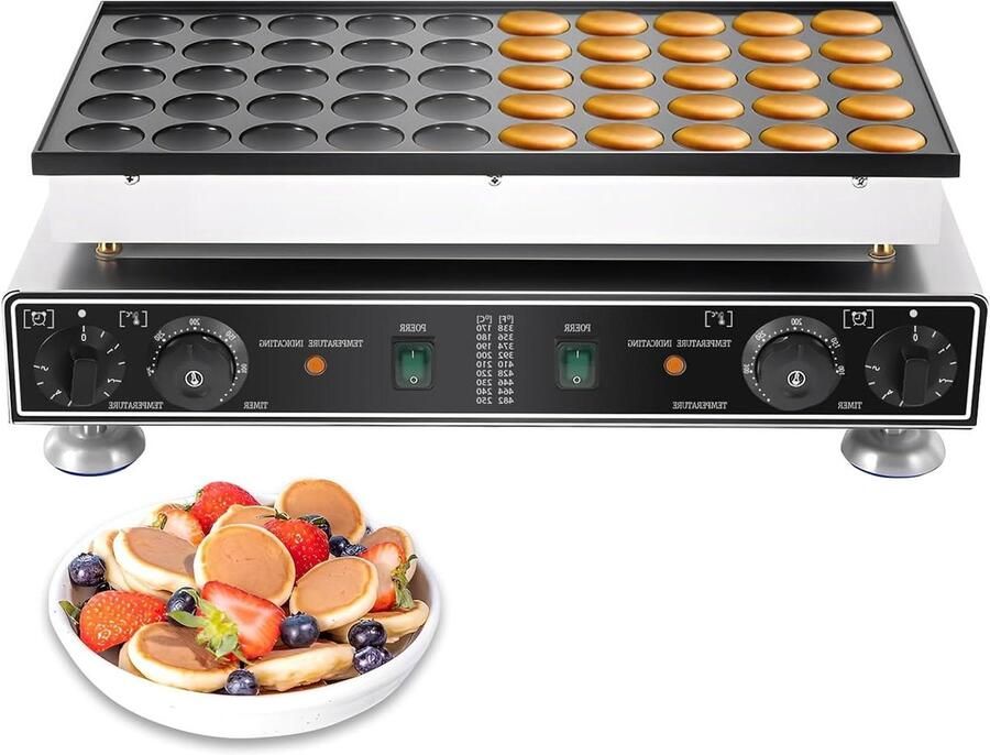Poffertjesmaker Poffertjesplaten Snacks Maken 50 Gaten 655 x 22 x 38 cm Zilver