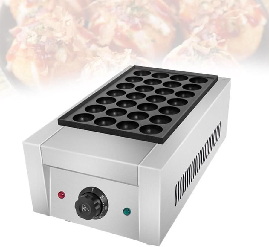 Poffertjesmaker Elektrisch Dubbele Plaat Professioneel Bakken Temperatuurregeling 52 x 30 x 20 cm Zilver