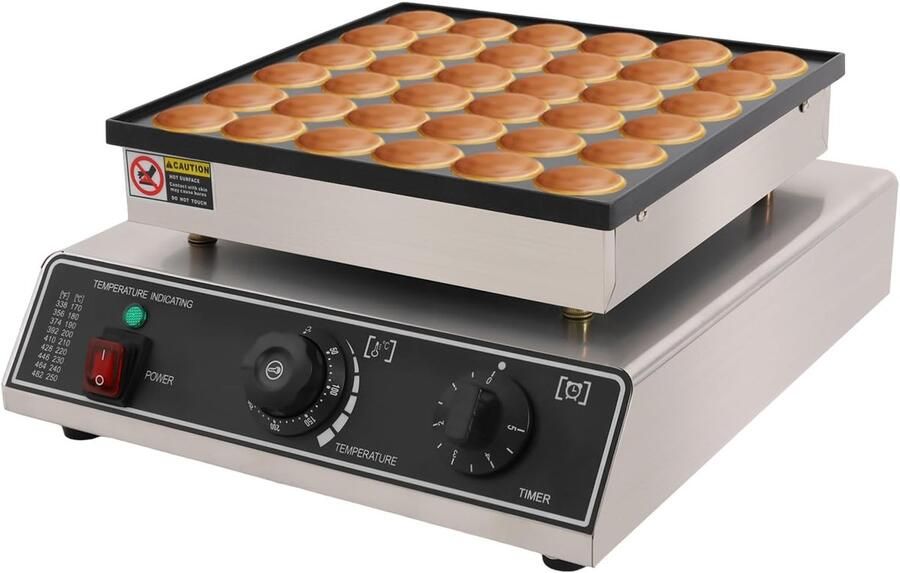 Poffertjesmaker Elektrisch Mini Pannenkoeken Apparaat Snacks Bakken 36 Gaten Anti-aanbak 40 x 34 x 18 cm