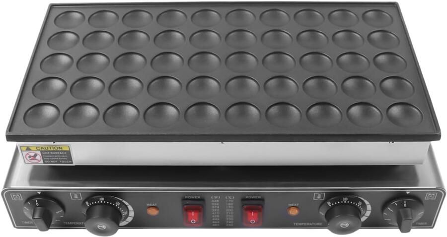 Poffertjesmaker Elektrisch Pannenkoekenpan Mini Snelle Snacks Maken 50 Gaten Capaciteit 53x30x20 cm Zilver