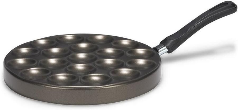 Poffertjespan Koekenpan Nederlandse lekkernij Antiaanbaklaag 25 cm Zwart