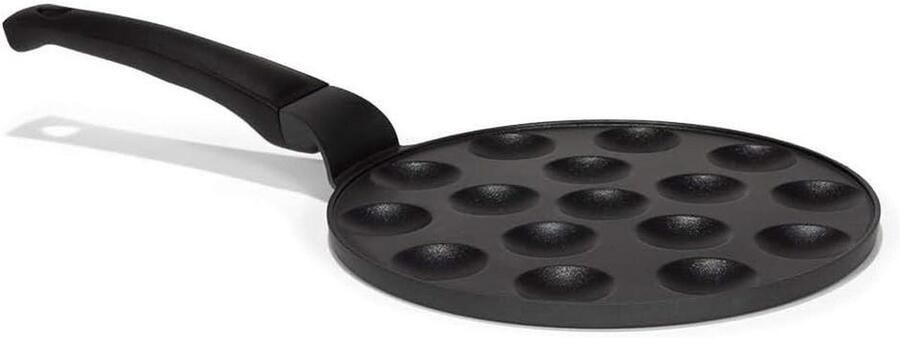 Poffertjespan Gietijzer Mini Pannenkoekenbakker Lekkere Poffertjes Maken Antikleef Laag Ø25cm Bruin