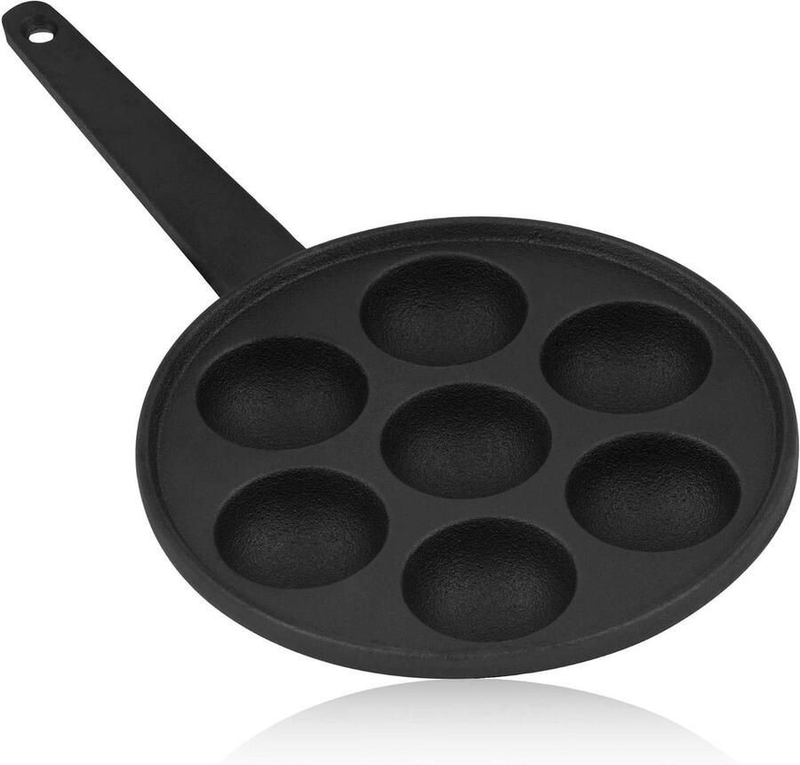 Poffertjespan Gietijzer Muffin pan Kleine lekkernijen bakken Met handvat 7 vormen Zwart