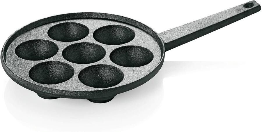 Poffertjespan Gietijzer Takoyaki Pan Kleine Pannenkoekjes Maken Zeven Mini Vormpjes 20.5 cm Diameter Zwart