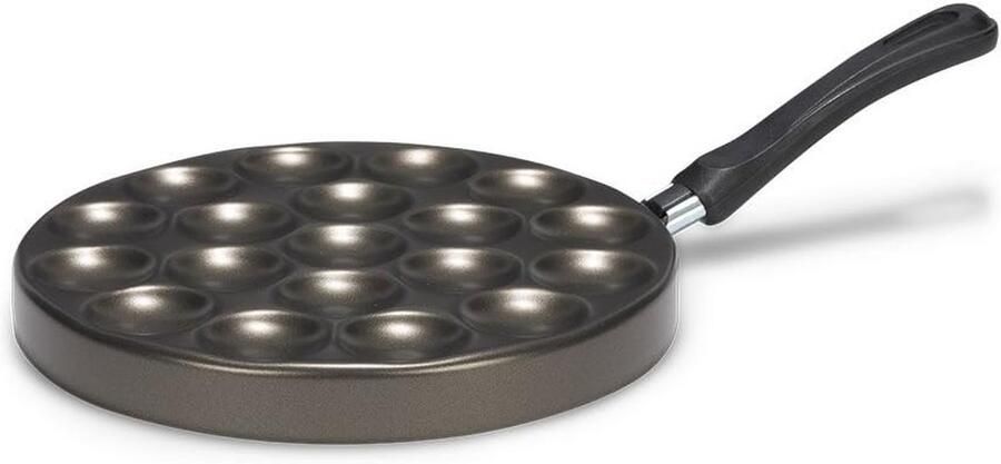Poffertjespan Koekenpan Nederlandse lekkernij maken Antiaanbaklaag 25 cm Zwart
