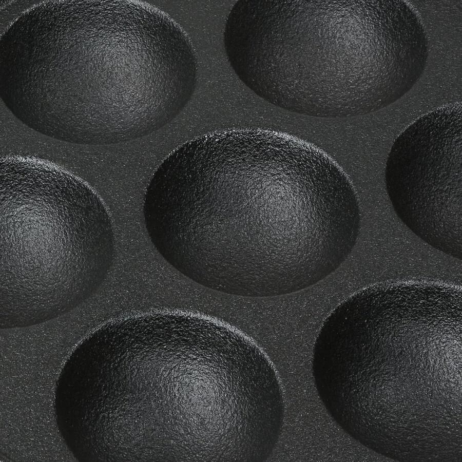 Poffertjespan Mini pannenkoek maker Kleine lekkernijen bakken Gietijzer met anti-aanbak 7 holtes 5.5 cm Zwart - Foto 2