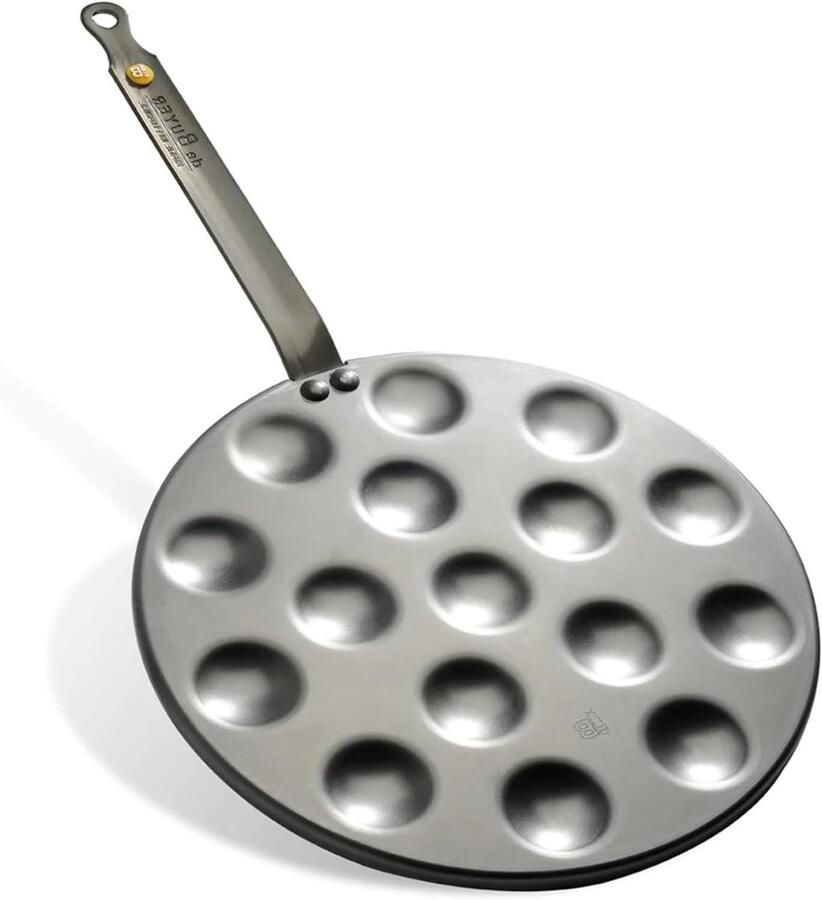 Poffertjespan Mini pannenkoekenpan Lekkere hapjes maken Natuurlijke anti-aanbaklaag 16 holtes 4 cm Zwart