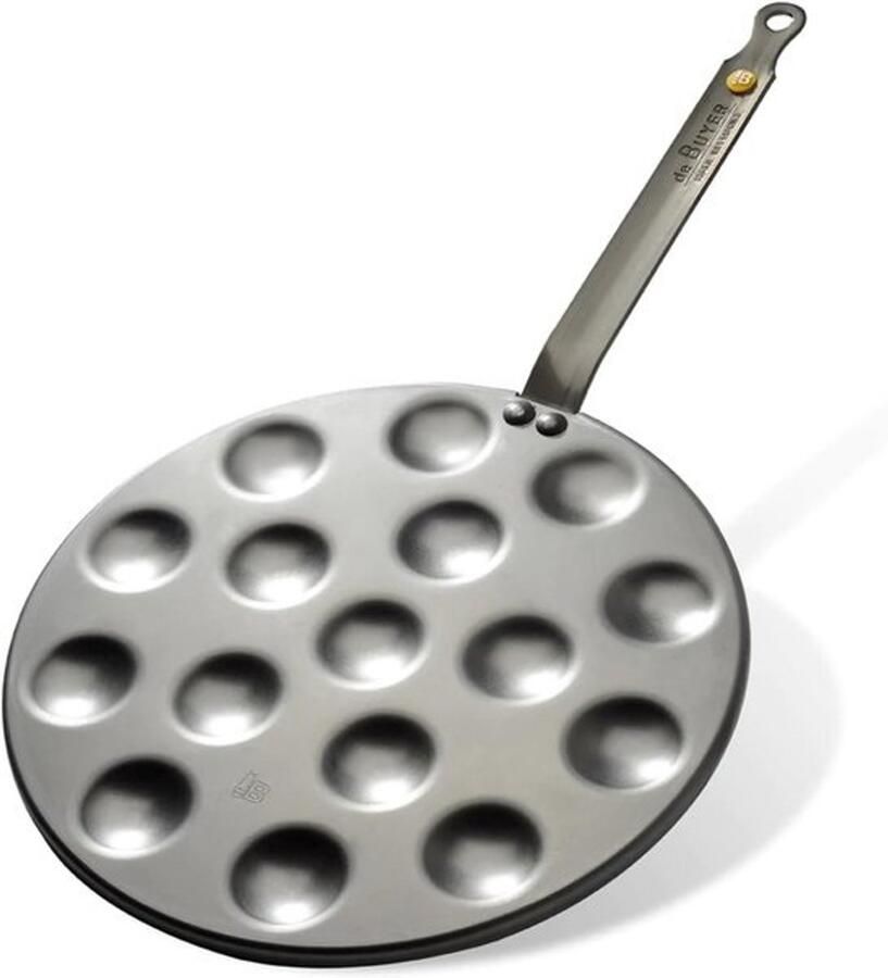 Poffertjespan Mini-pannenkoekenpan Snacks bakken Natuurlijke antiaanbaklaag 16 holtes van 4 cm Zwart