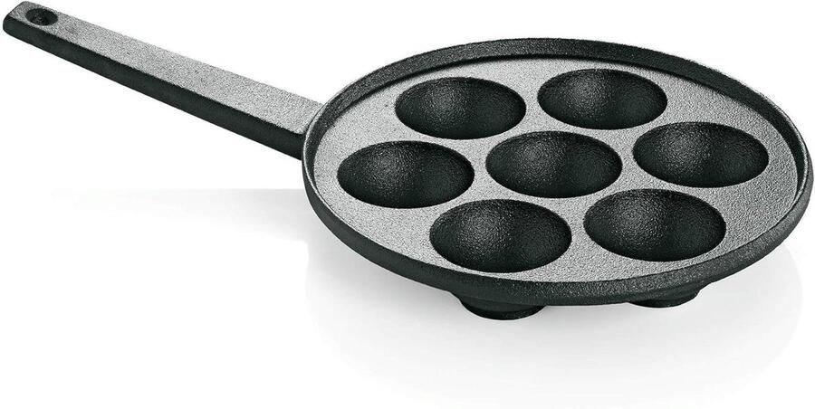 Poffertjespan Oogjespan Kleine pannenkoeken bakken Gietijzeren 20.5 cm Zwart