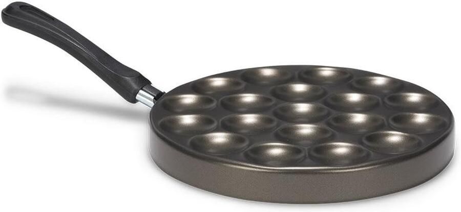 Poffertjespan Koekenpan Hollandse Snacks Antiaanbaklaag 25 cm Zwart