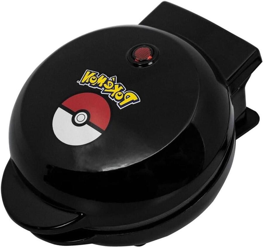 Pokeball Wafelijzer Wafelmaker Leuke Wafels Maken Officieel Gelicentieerd 16 x 13 x 9 cm Zwart