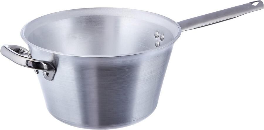 Polenta pan Geldpan kookpan Inductie koken Hoge warmtegeleiding 24 x 24 x 12 cm Chroom