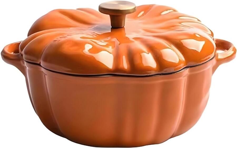 Pompoen braadpan Gietijzeren pan Stoofpot bereiden Feestelijk design Niet gespecificeerd Oranje