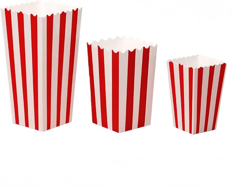 Popcorn dozen 30 stuks klassieke rode en witte strepen mini formaat 2 x 2 7 x 4 5 inch perfect voor filmavonden ShopVlot
