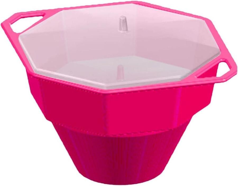 Popcorn Kom Magnetron Popcornmaker Filmavondjes Thuis Herbruikbaar Siliconen Ontwerp 28.5 x 24.4 x 14.6 cm Roze - Foto 2