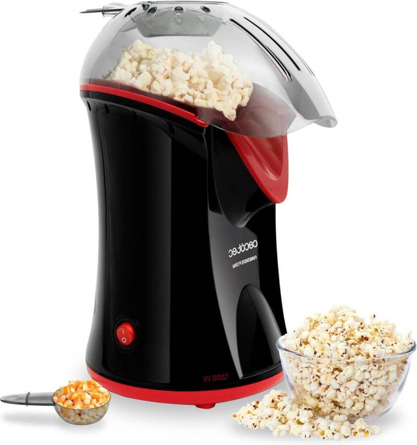 Popcorn machine Elektrische Popcornmachine Fun&Taste P'Corn 1200 W Convectie Popcornmaker klaar in 2 minuten Inclusief doseerlepel Gemakkelijk schoon te maken Oververhittingsbeveiliging