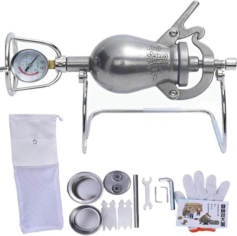 Hand Popcorn Machine Popcorn Maker Verse Popcorn Maken Roestvrij Staal Constructie 200ml Capaciteit Zilver