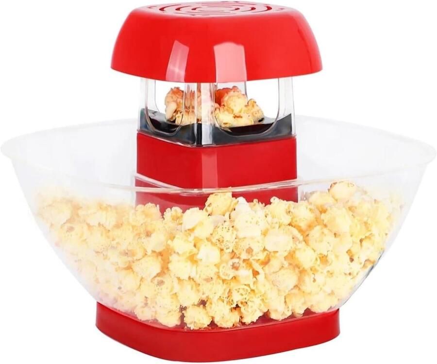 Popcorn Machine Maïs Maker Films Kijken Hete Lucht 1200W Rood