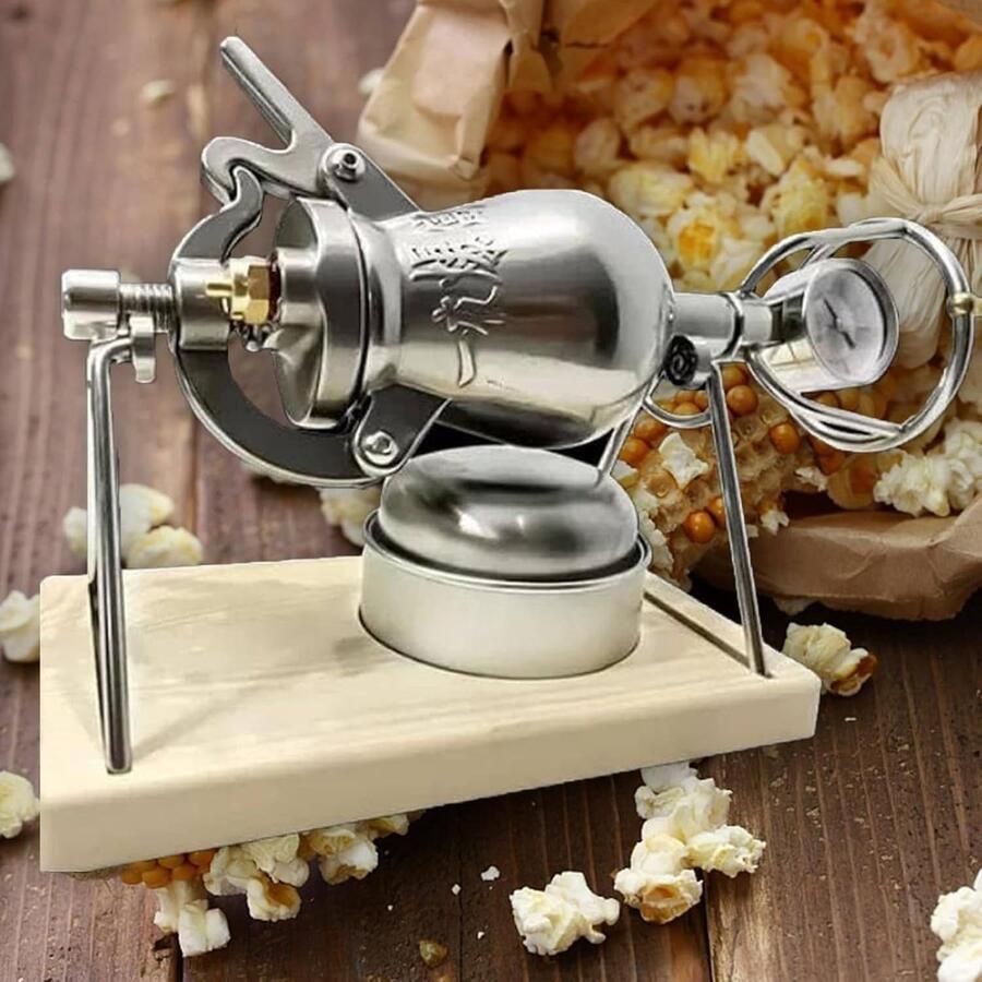 Popcorn Machine Popcorn Maker Feestelijke Snacks Maken Traditioneel Ontwerp 520ml Zilver