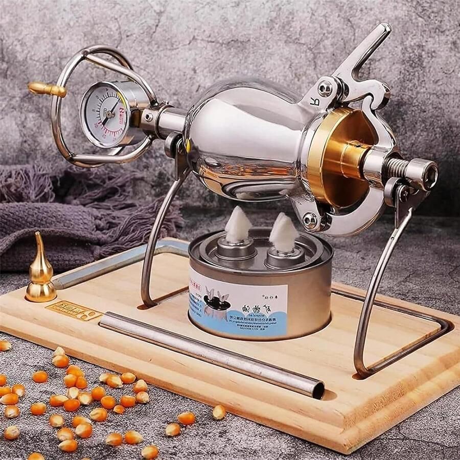 Popcorn Machine Popcorn Maker Filmavonden Thuis Met Manometer 260ml Zilver