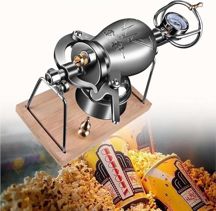 Popcorn Machine Popcorn Maker Filmavond Traditioneel Handvat 340 ml Roestvrij Staal