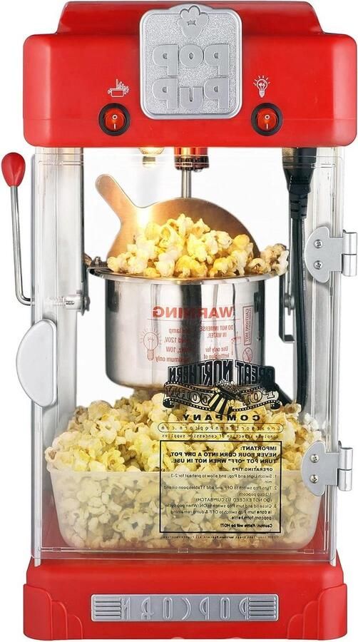 Popcorn Machine Popcorn Maker Films Kijken Vergrendelend Deksel 71g Ketel Rood