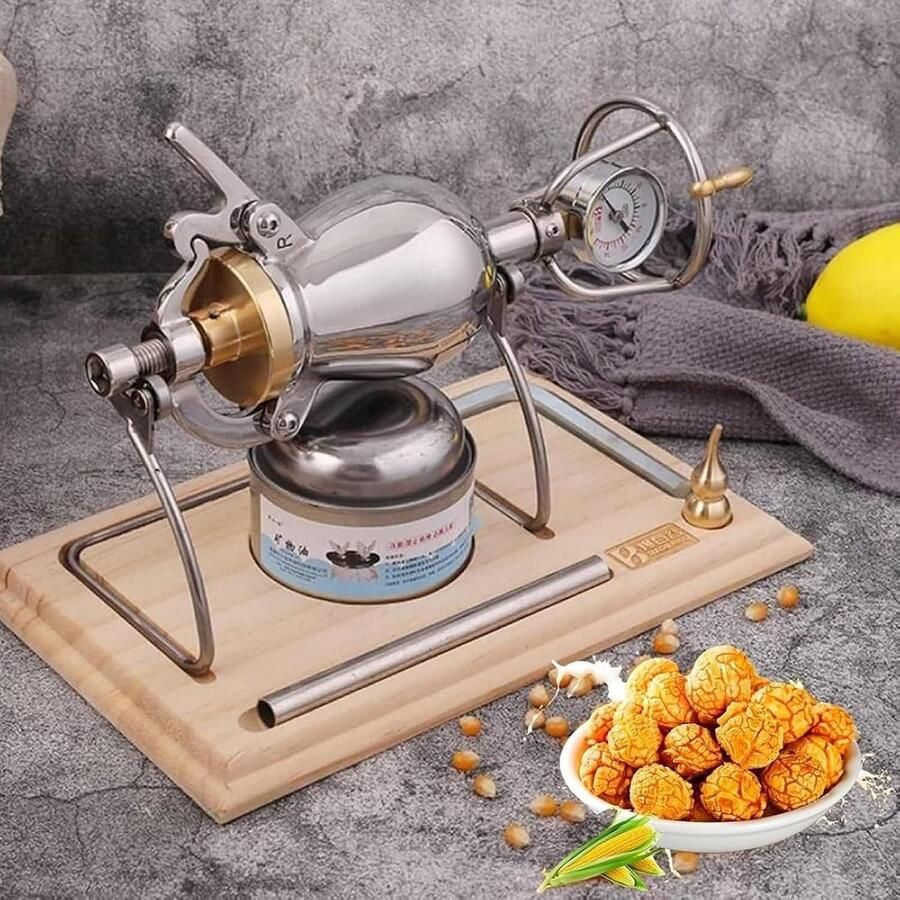 Popcorn Machine Popcorn Maker Familie Feest Roestvrij Staal 330ml Zilver