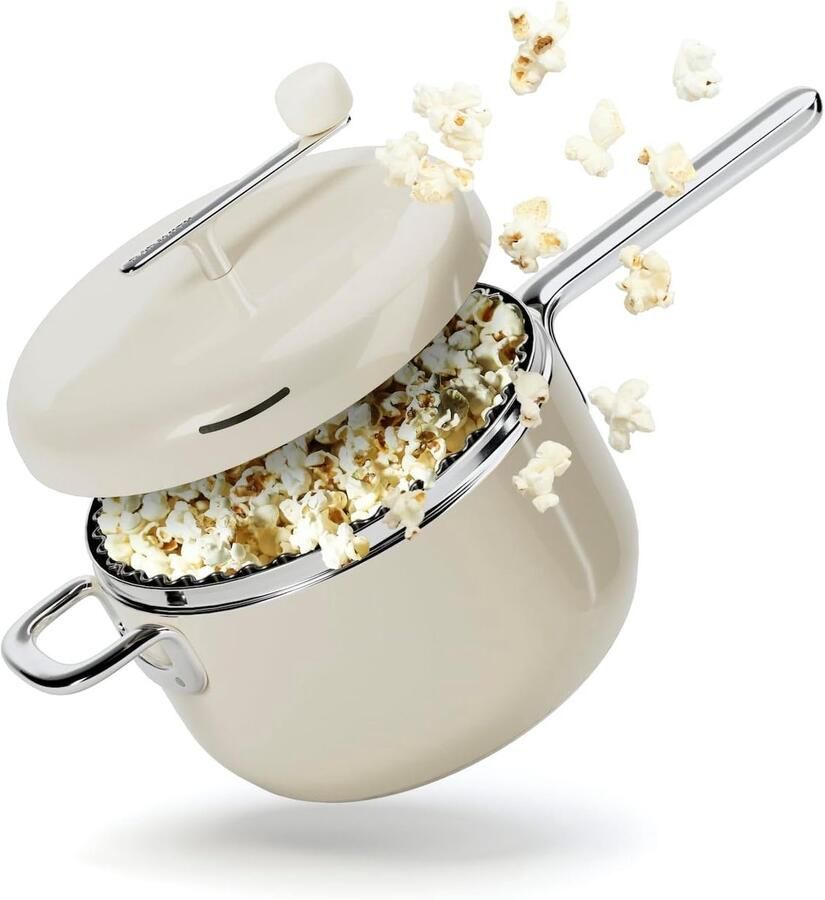 Popcorn Machine Popcorn Maker Klassieke Snacks Roestvrij Staal 6 Kwarts Crème