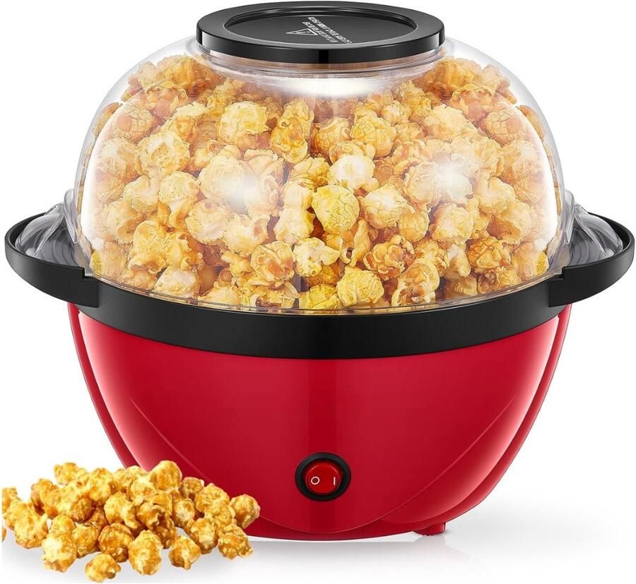 Popcorn Machine Rond met Anti-aanbaklaag Popcorn Maker Stil en Snel Funcooking voor Party & Kids Popcornpan