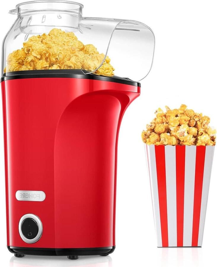 Popcorn Machine Snack Maker Filmavond Thuis Hete Lucht Systeem 4 Liter Capaciteit Rood
