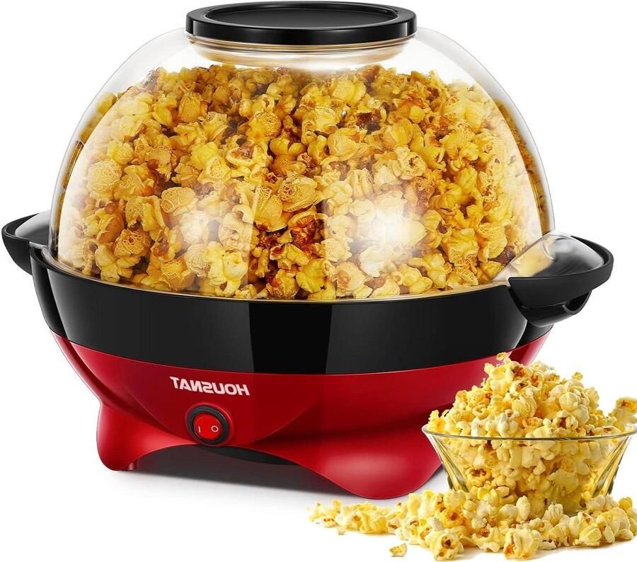 Popcorn Machine Snack Maker Filmavond Thuis Stille Werking 5.5 Liter Rood