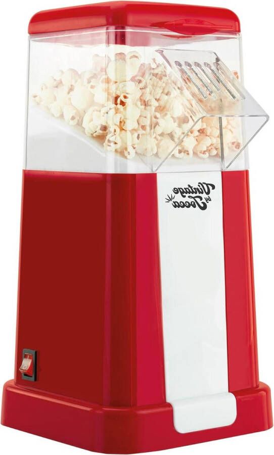 Popcorn machine Vintage Retro Hot Air Popcorn Maker Gezond en Vetvrij 1200 W rood