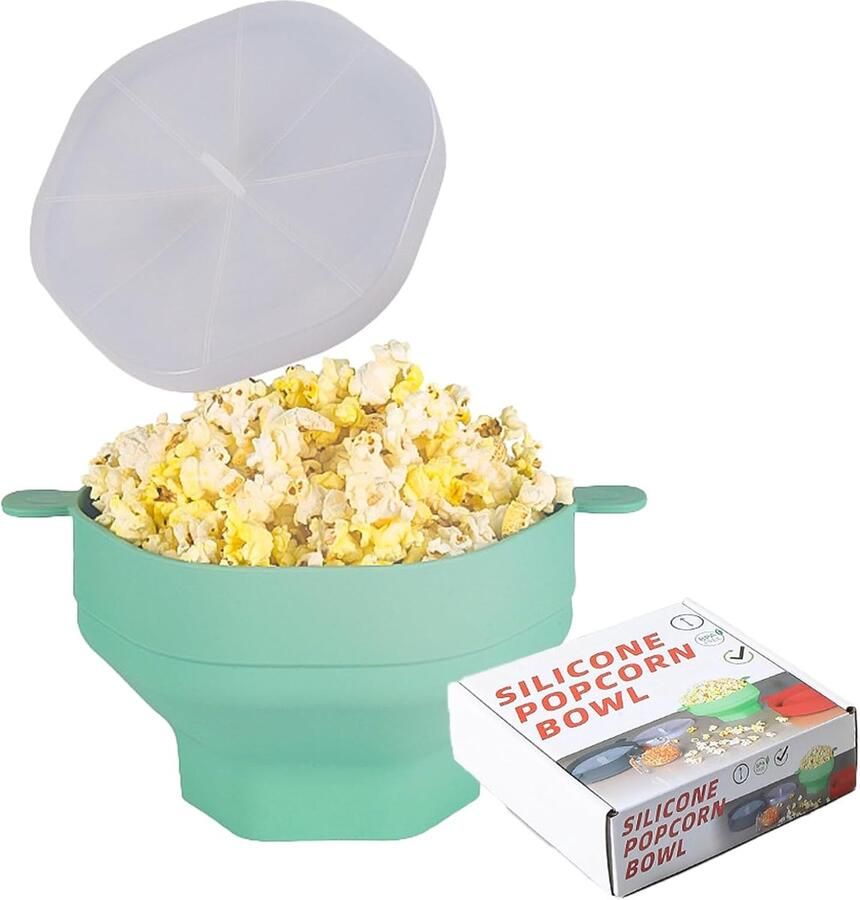 Popcorn magnetronkom Siliconen BPA-vrij Ideaal voor filmavonden ShopVlot