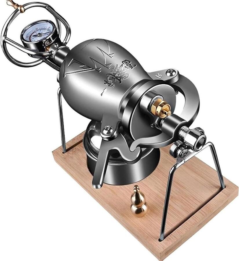 Popcorn Maker Machine Popcornkanon Verse Popcorn Maken Dubbele Veiligheidskleppen 1 Liter Capaciteit Zilver
