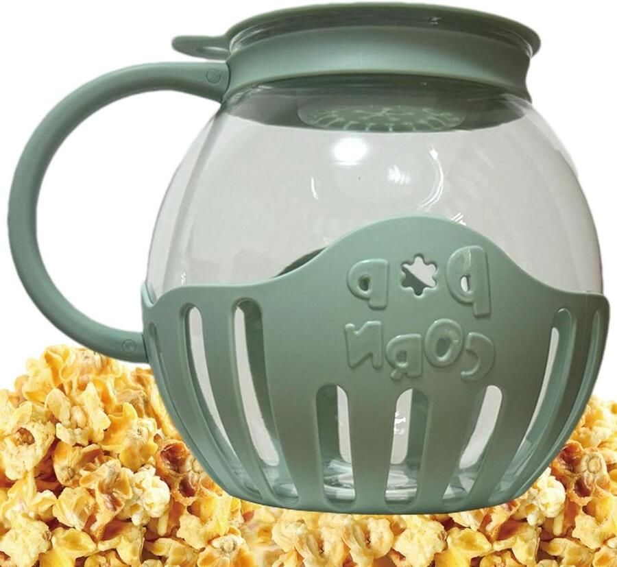 Popcorn Maker Magnetron Popcorn Snacks Maken Hittebestendig Glas 2.1 Liter Groen