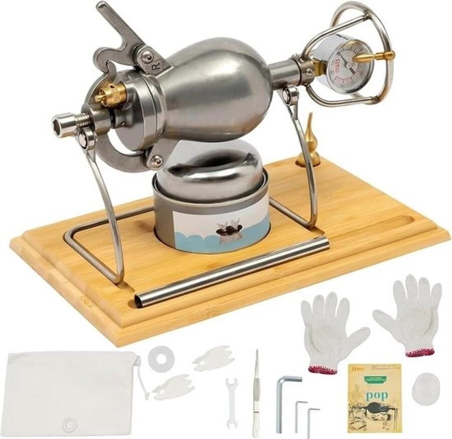 Popcorn Maker Popcorn Kanon Snacks Maken Handmatige Graan Versterker 368ml Capaciteit Zilver