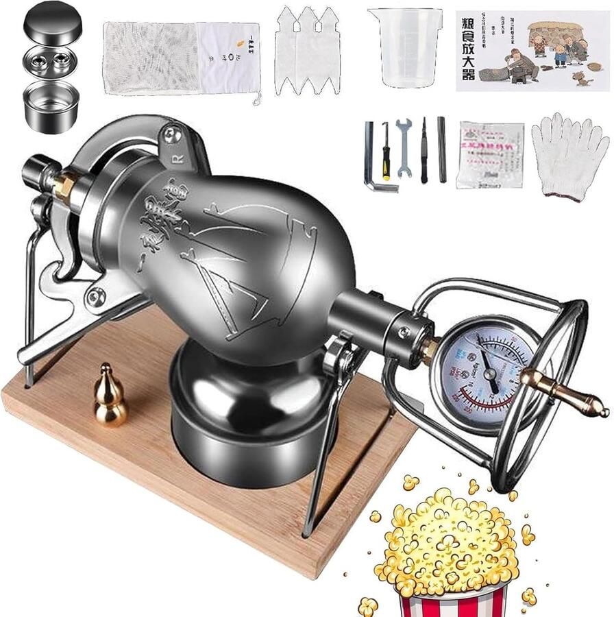 Popcorn Maker Popcorn Pan Thuis Popcorn Maken Roestvrij Staal Gieten 400ml Inhoud Zilver