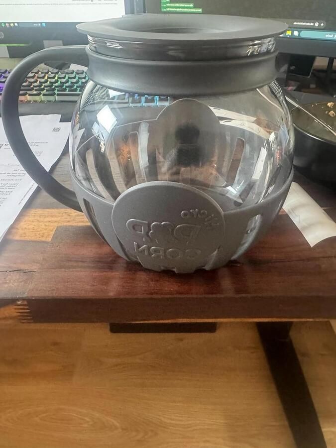 Popcorn Maker Snack Apparaat Filmavond Thuis Glas Ontwerp 3 Liter Rood
