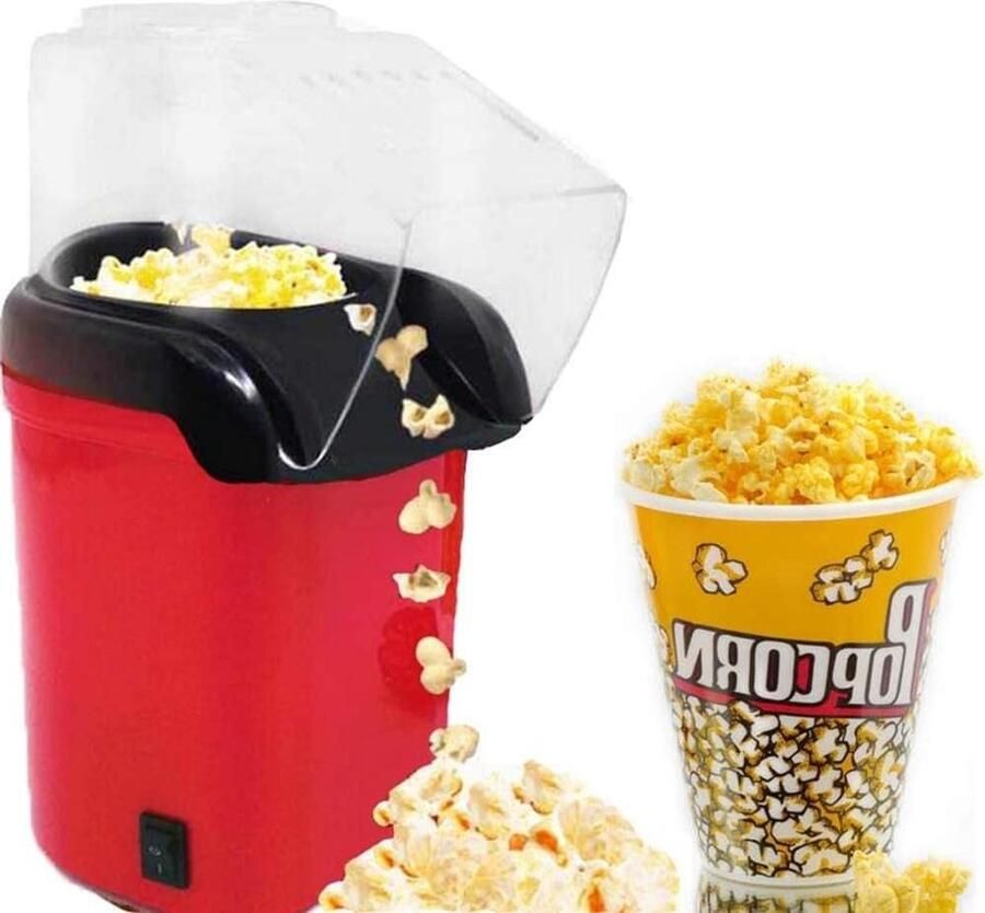 Popcorn Maker Snack Apparaat Films Kijken Snelle Hete Lucht 1200W Rood